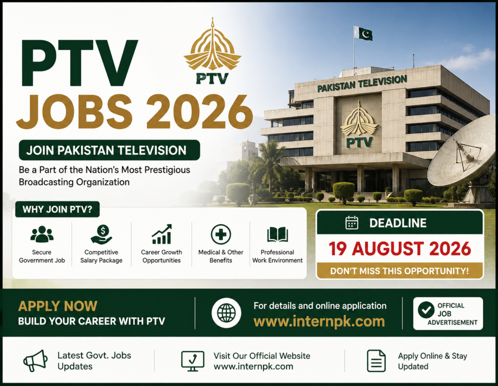 PTV Jobs 2026 – Apply Online via www.ptv.com.pk